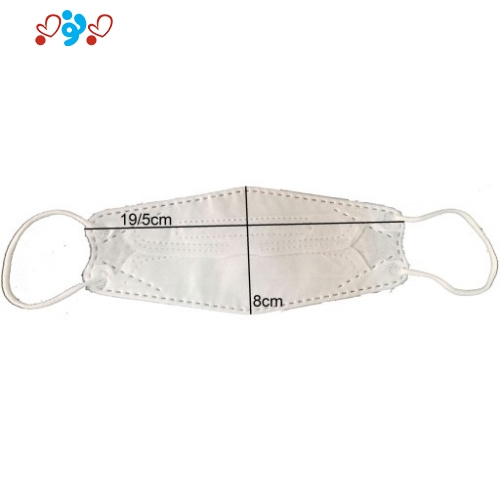 ماسک سه بعدی سفید رنگ 4لایه ملت دار (پک 50تایی)